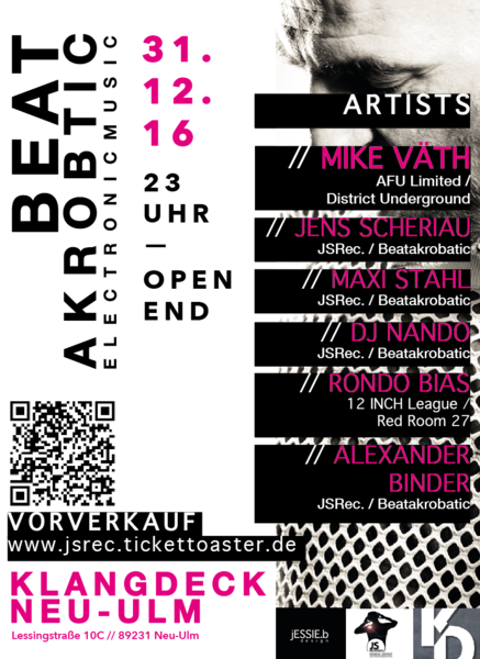 Party Flyer: Beatacrobatic pres. Mike Vth am 31.12.2016 in Neu-Ulm